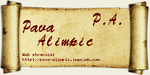 Pava Alimpić vizit kartica